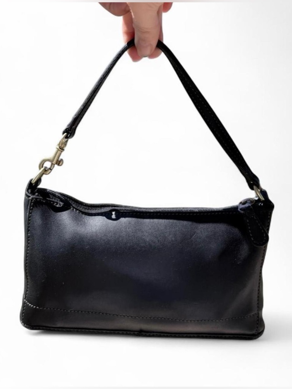 Black Leather Shoulder Bag - Classic Women's Bag